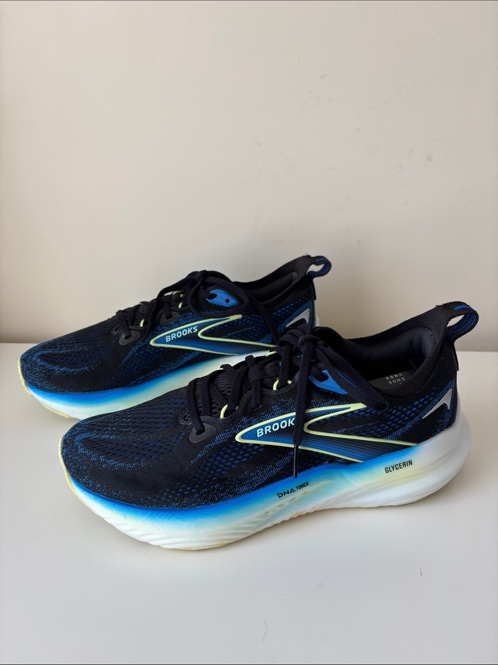 Brooks Glycerin 22 Men’s Running Shoes Black Blue Yellow US 9 D